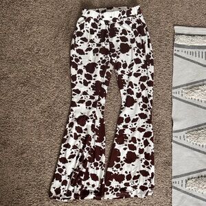 Rue21 Cream and Brown Patterned Pants
